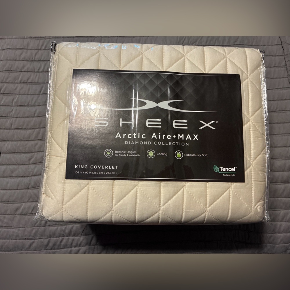 Sheex artic air diamond quilt & sham set in king ivory